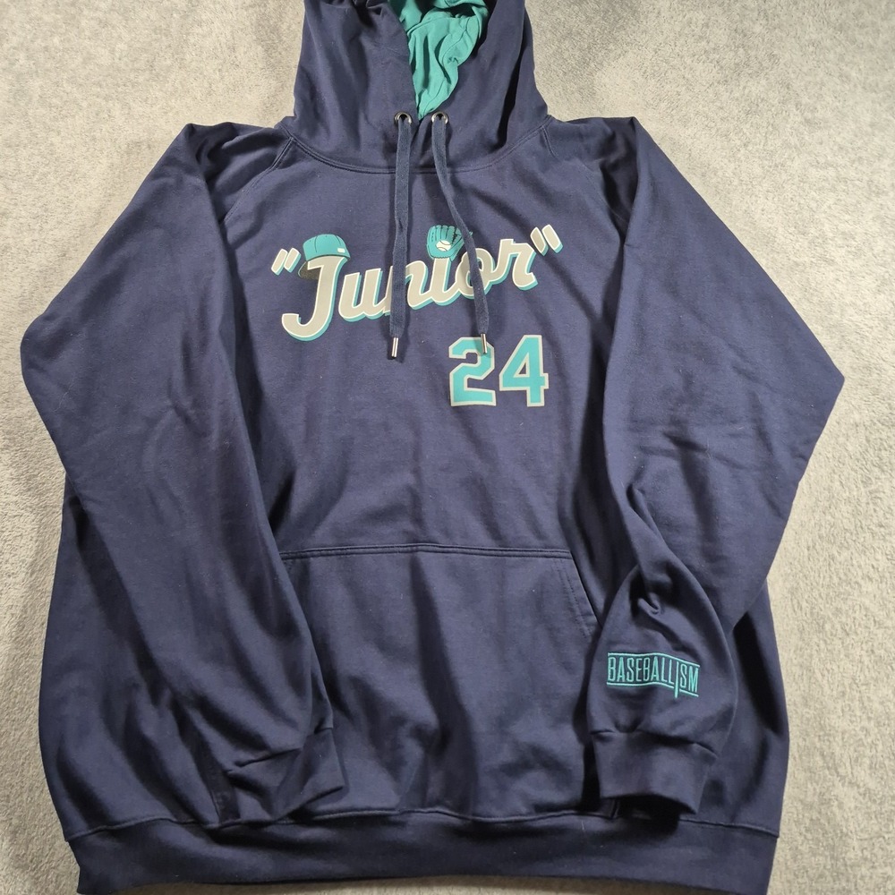 Official Baseballism Brand Men's Blue Ken Griffey Jr Juniour Hoodie Size XL